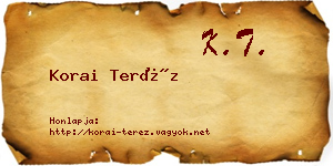 Korai Teréz névjegykártya